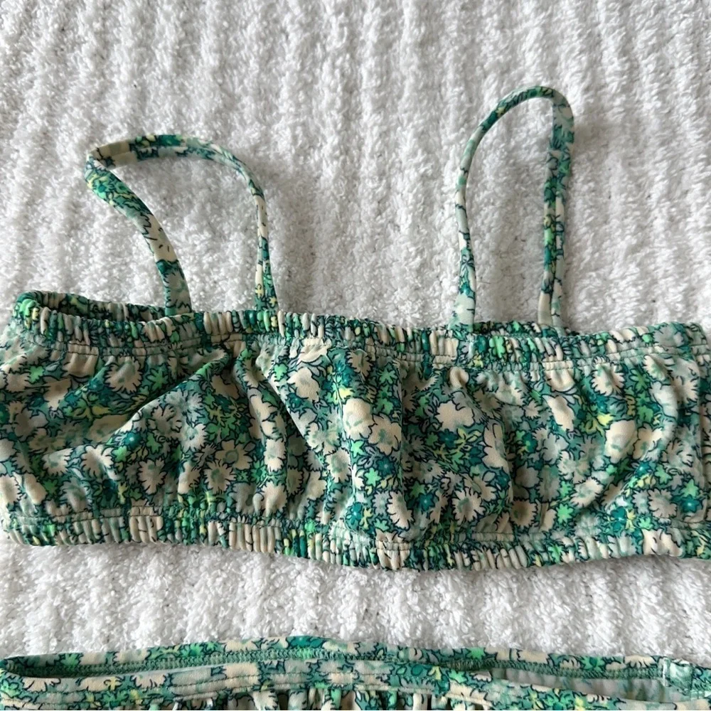 GAP Green and White Floral Bikini 2 Pieces